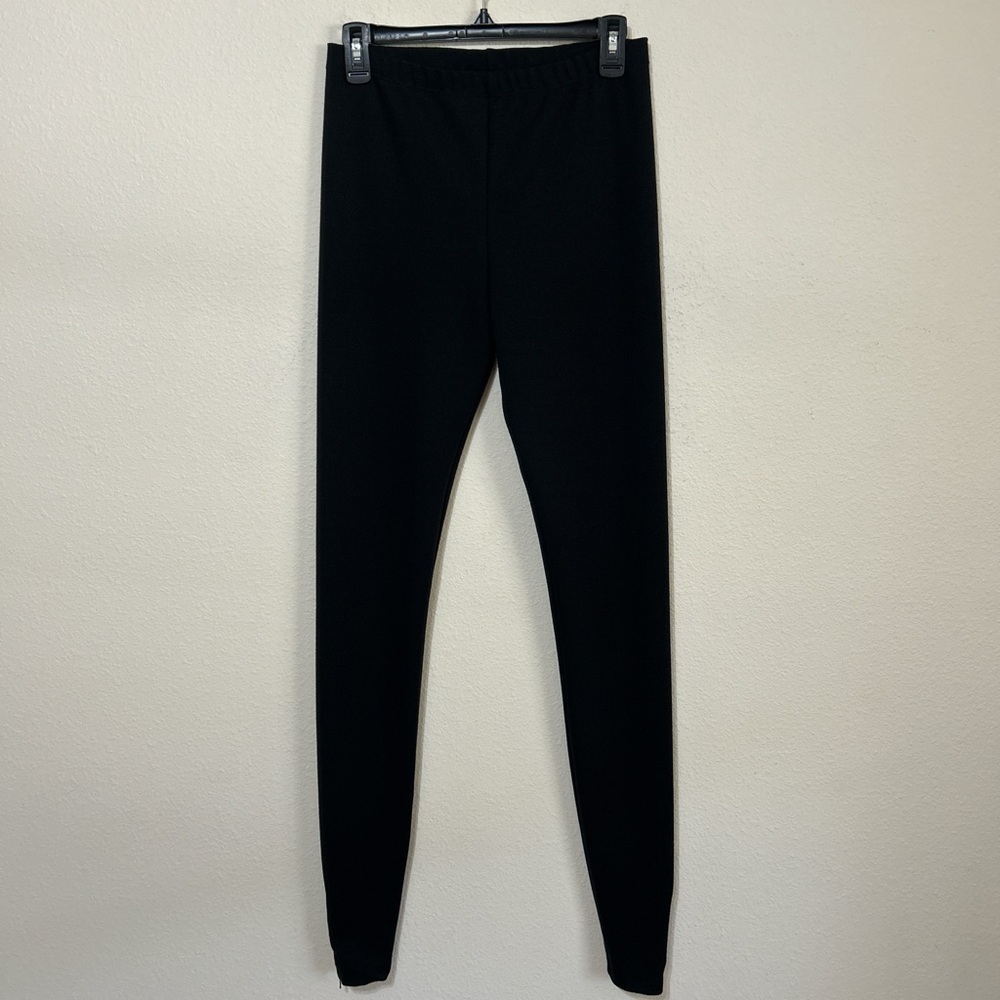 Black Long Elegant Legs Ankle Zip Leggings Ponte Pants Size S